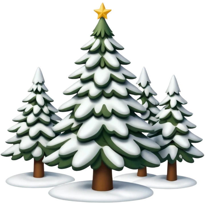 Snowy Christmas tree forest emoji