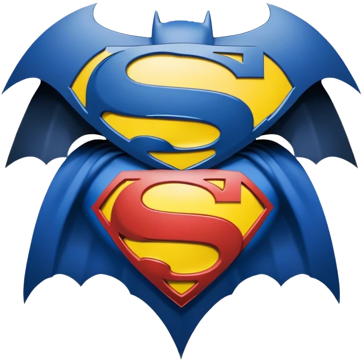 Half half Batman Superman logo emoji