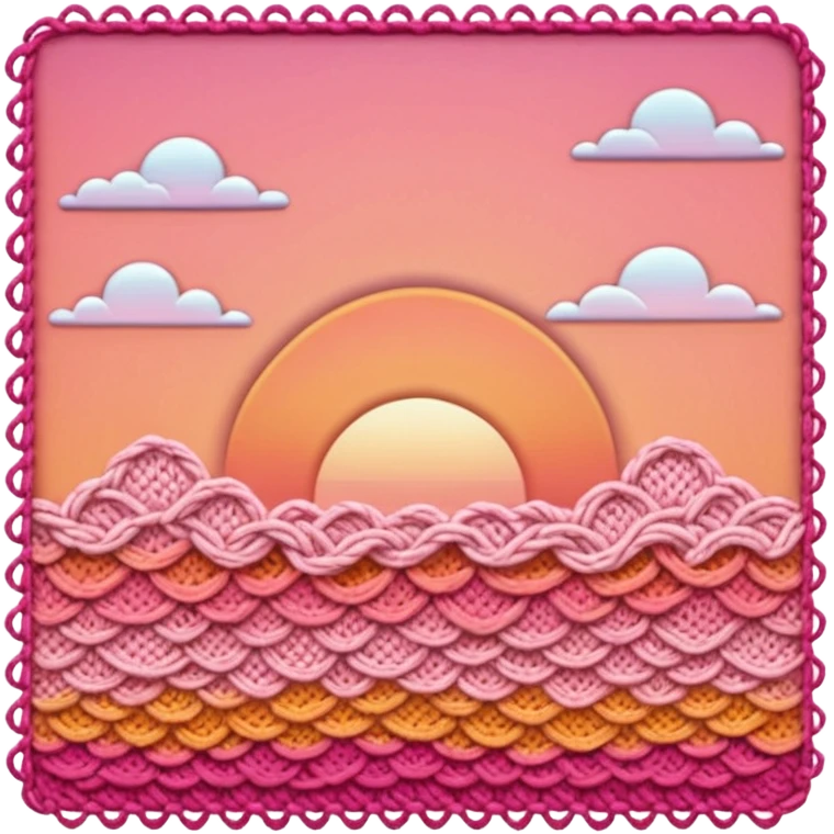 crochet stitch (it has a color like a peach-pinky sunset)  emoji