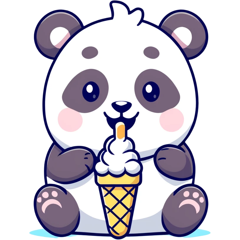 Panda eating ice cream emoji