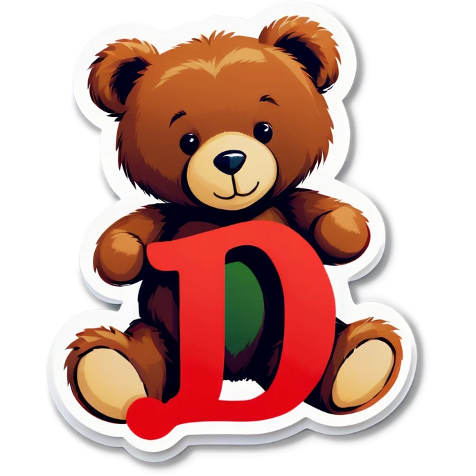 Love heart with a teddy bear and letter J emoji