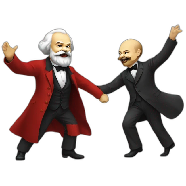 karl marx and vladimir lenin dancing emoji