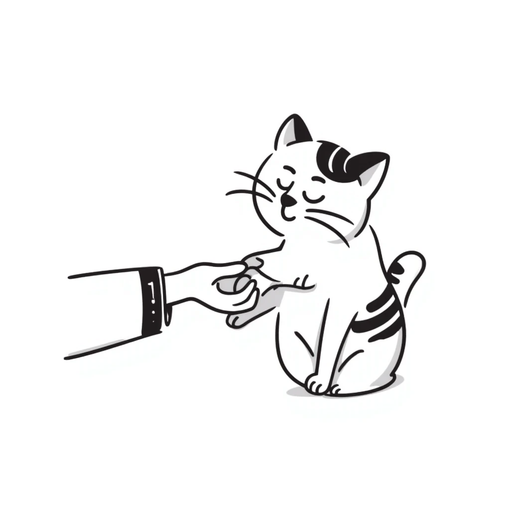 cat paw gently touching human hand, sweet connection moment emoji