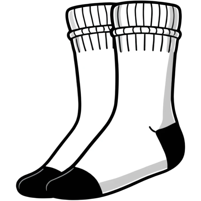 white cotton sock seen from underneath showing detailed sole texture emoji