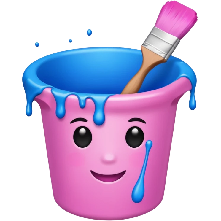 bruch paint pink and an other blue emoji