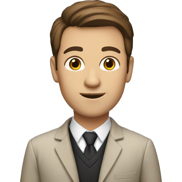 Teacher with brown hair emoji