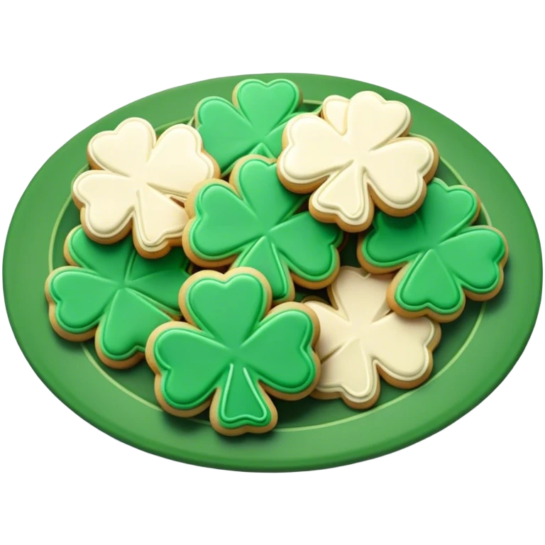 Green and gold st. Patrick's day cookies on a green platter  emoji