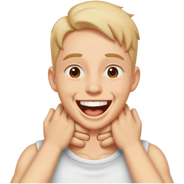 guy laughing while hands on neck choking  emoji
