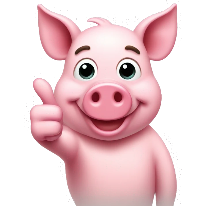 pink pig thumbs up emoji