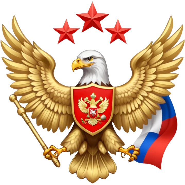 Russian flag, eagle and russian mafia star emoji