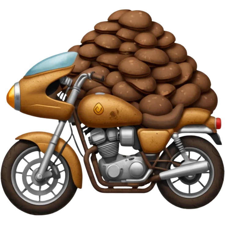 Poop on motorcycle  emoji