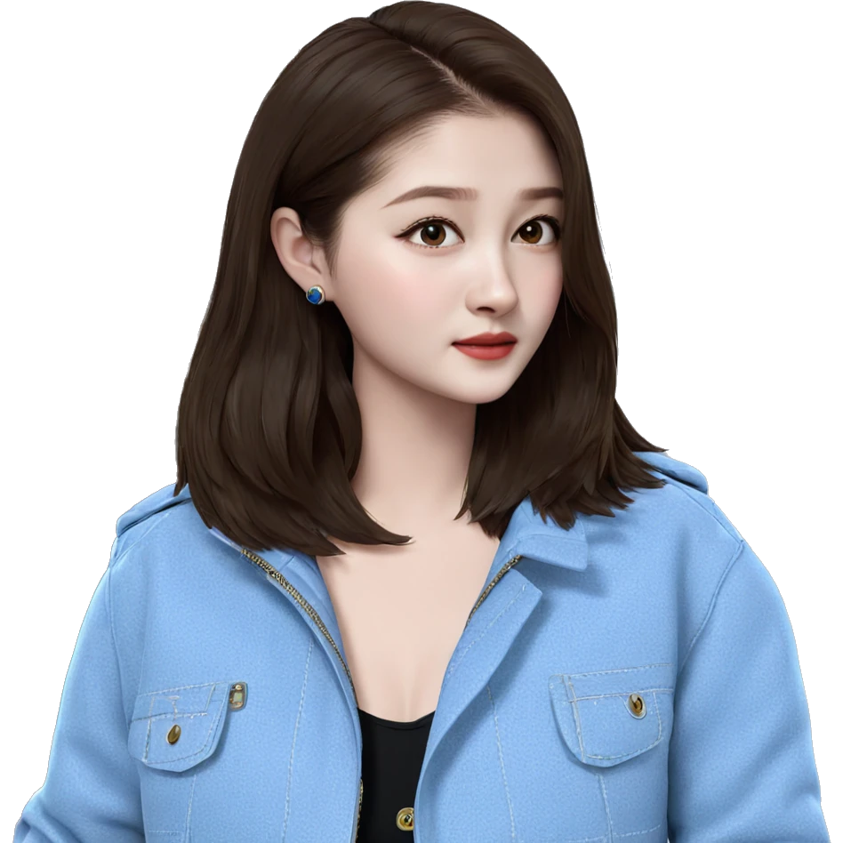 brown haired girl in jacket emoji
