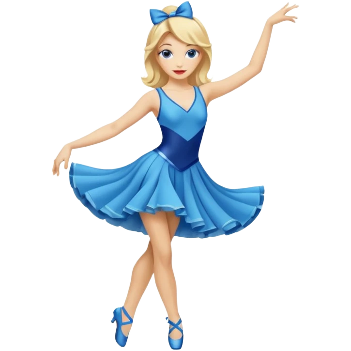 blue jazz style dance costume on blonde emoji