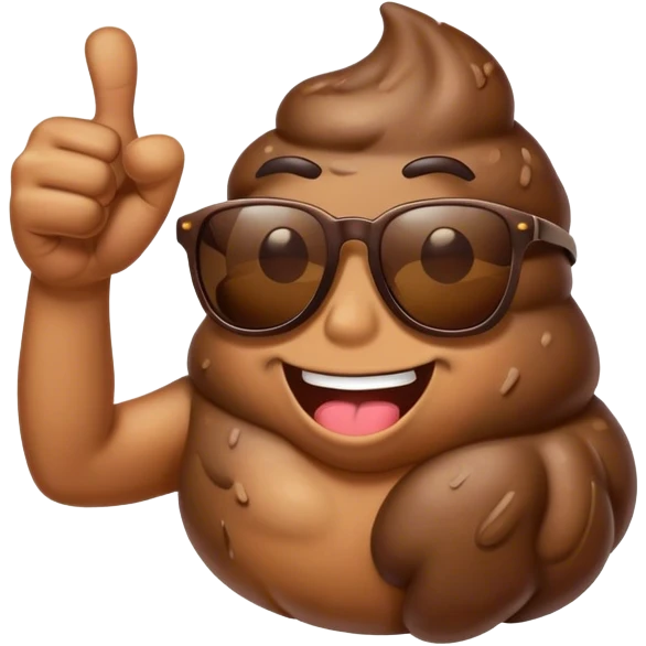 Poop  with sunglasses and two thumbs up emoji