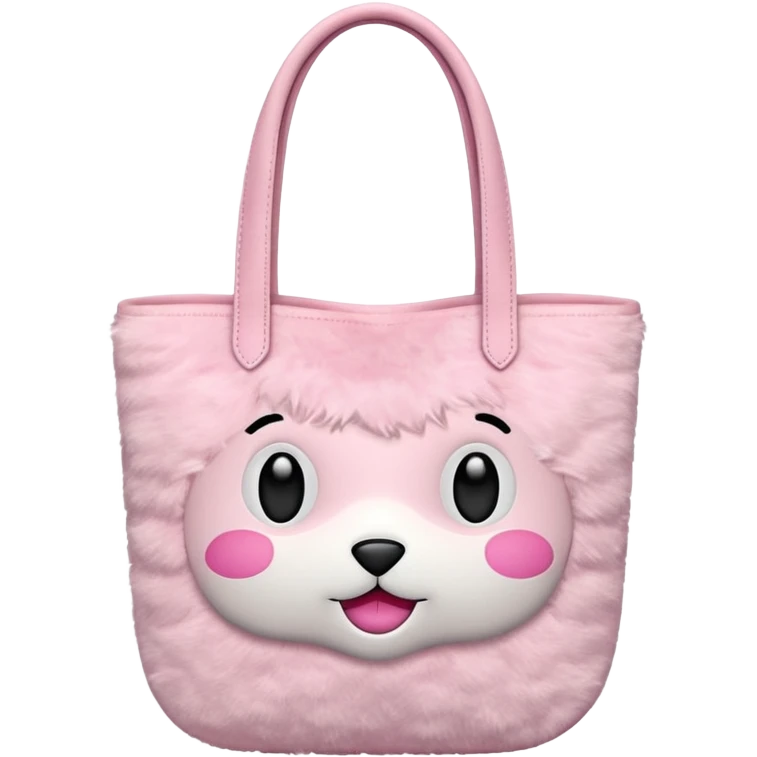 pink plush tote bag  emoji