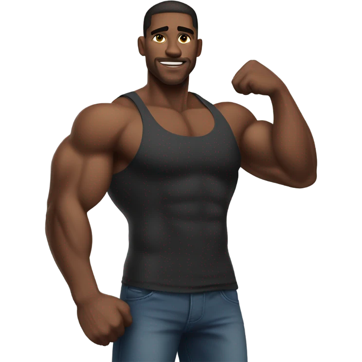 black guy flexing emoji