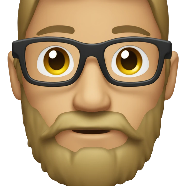I want a picture of a boy with glasses and an iPhone emoji style beard
 emoji
