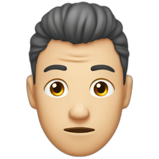 Facepalm on the forehead of man with bun emoji