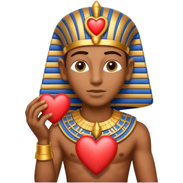 Pharaoh holding heart emoji