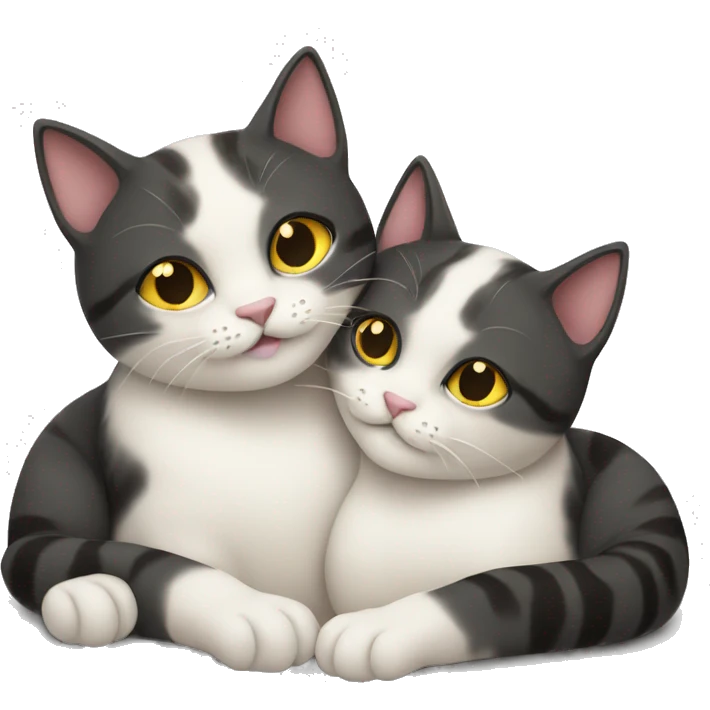 Two cats cuddling emoji