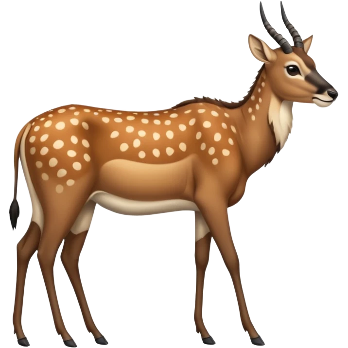 Wildebeest-deer-gazelle-hybrid, full body emoji