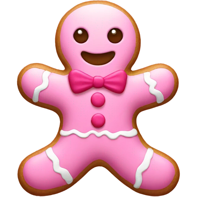 Pink gingerbread man  emoji
