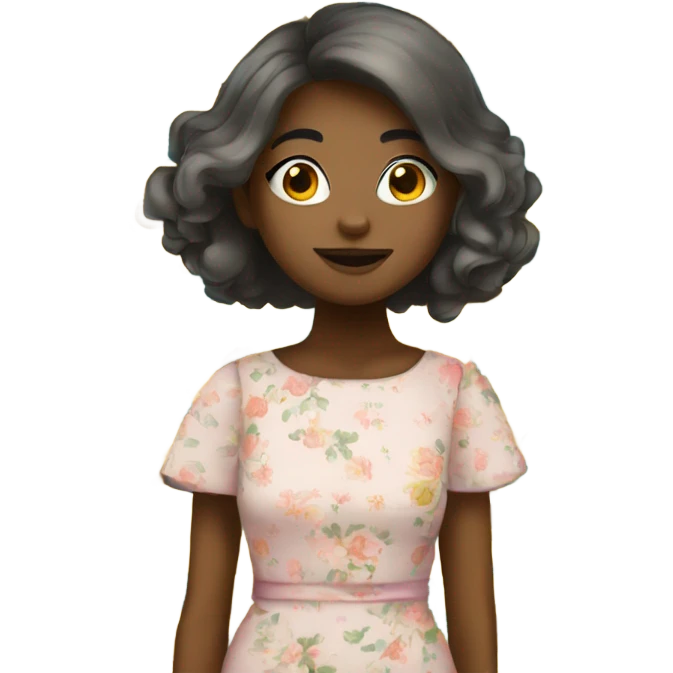 Ragazza con vestito fiori emoji