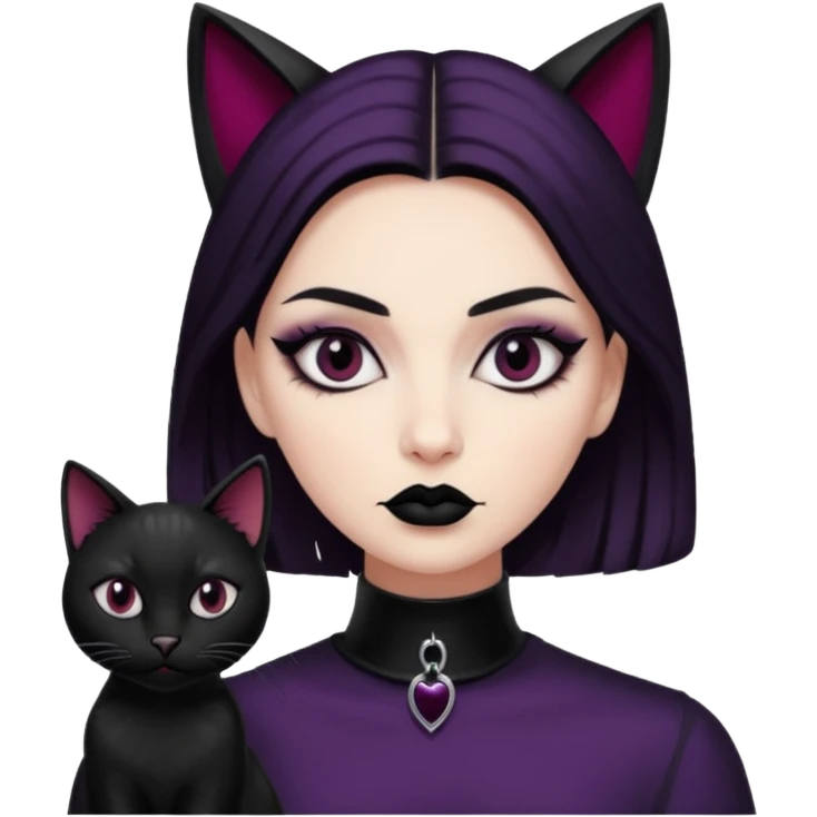 goth black cat eye emoji