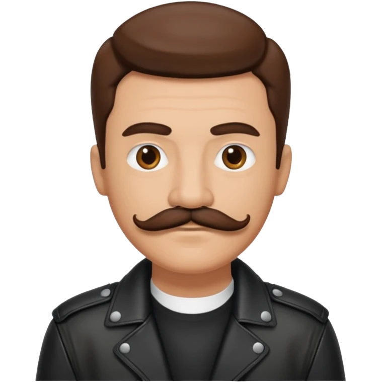 A man with a mustache, wearing a leather jacket emoji