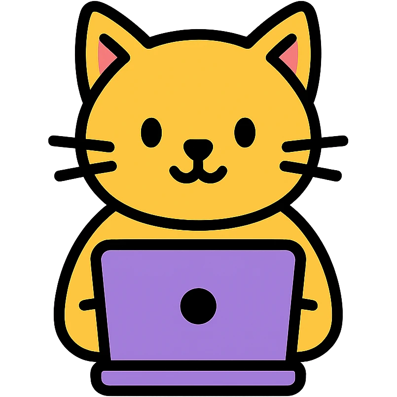 colored icon of a cat working on a laptop emoji