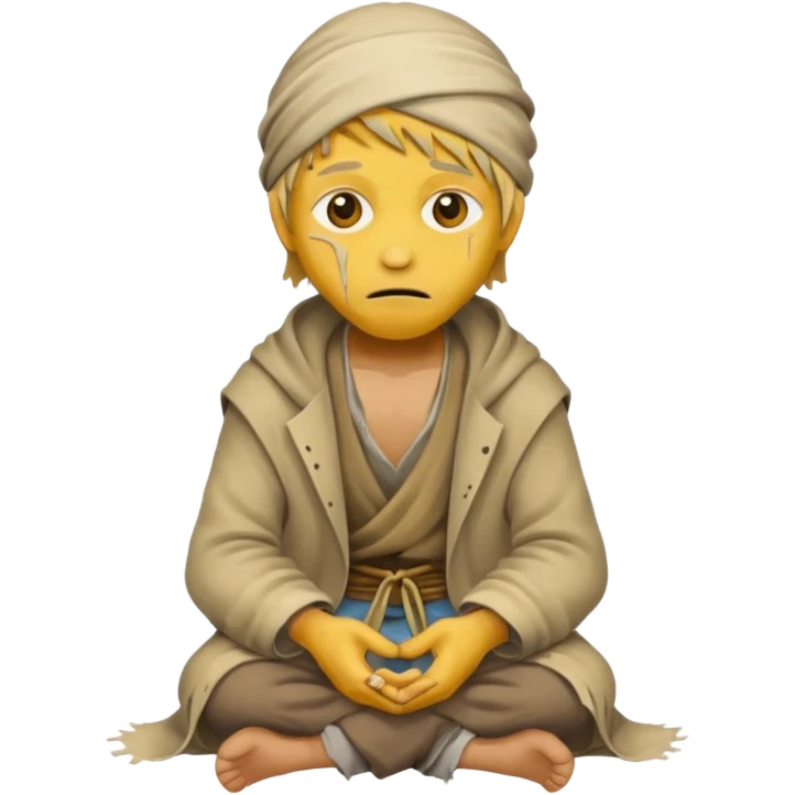 Yellow beggar emoji