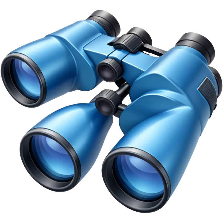 binoculars with sky reflection, blue emoji