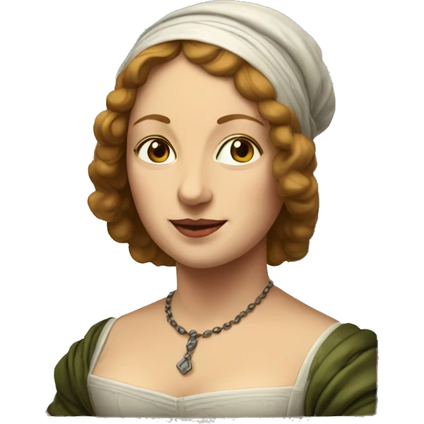 a framed portrait of a Renaissance woman emoji
