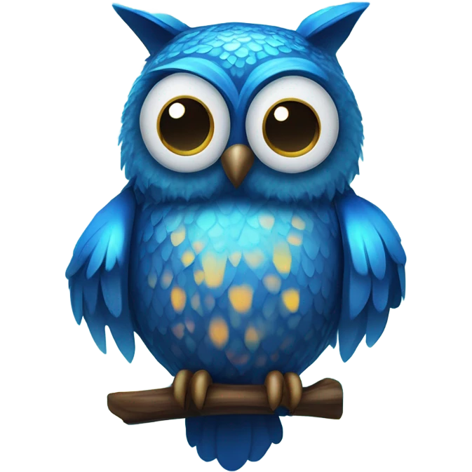 Blue disco owl emoji
