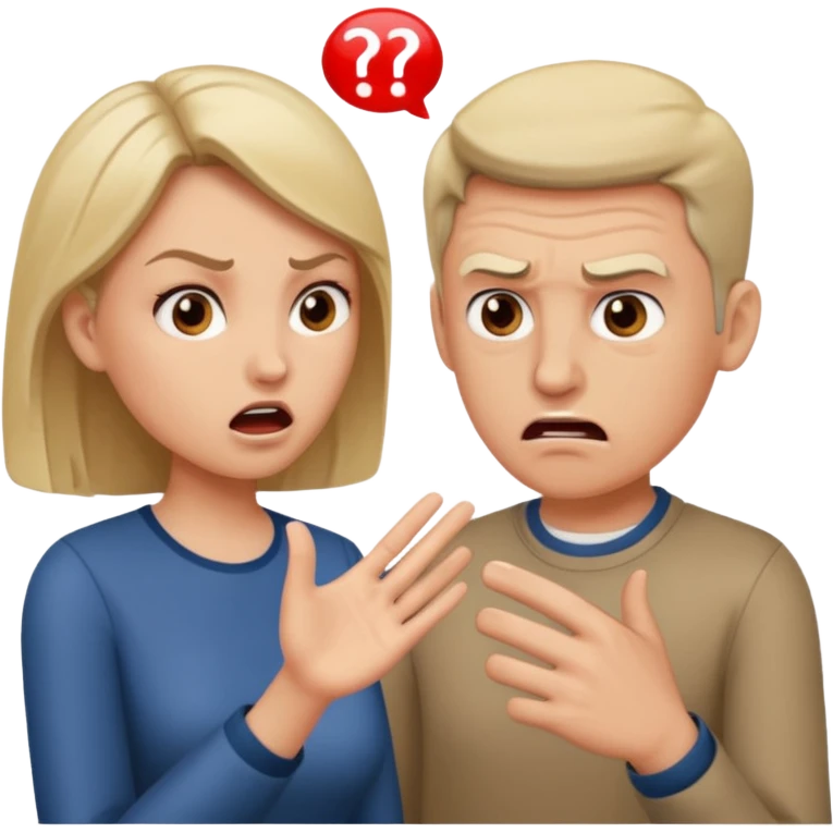 A woman and man getting divorced and arguing emoji