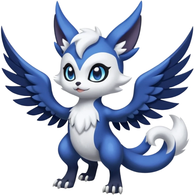 Meowstic-Noibat-Absol-fusion (full body) emoji