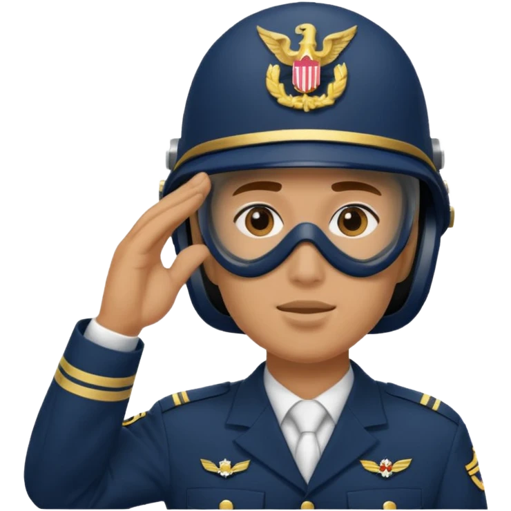Soldier saluting with helmet + navy mask emoji