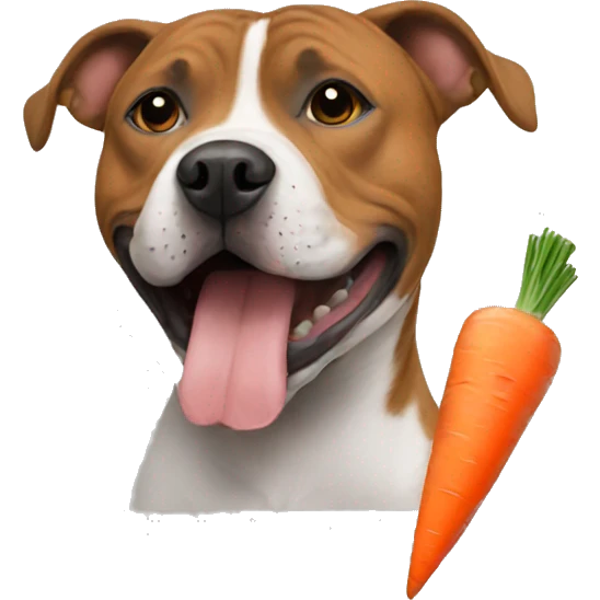 english staffy eating a carrot  emoji