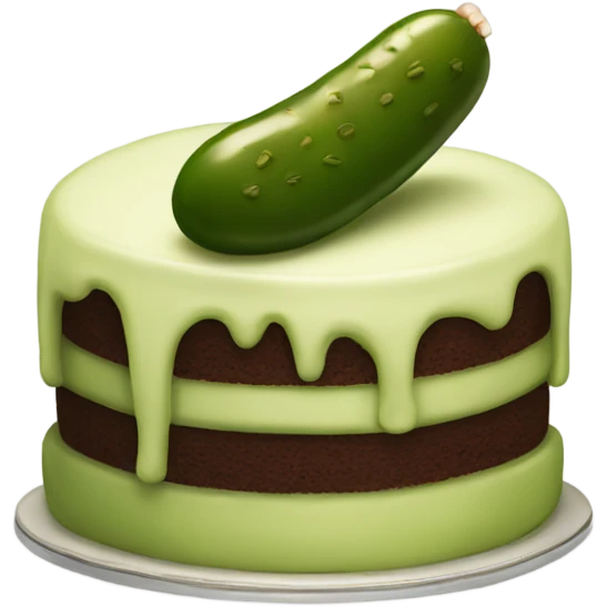 Pickle with cake emoji