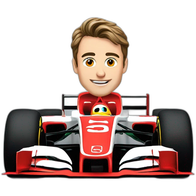 Leclerc dans une formule 1 emoji