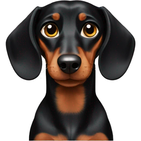 Black dachshund emoji