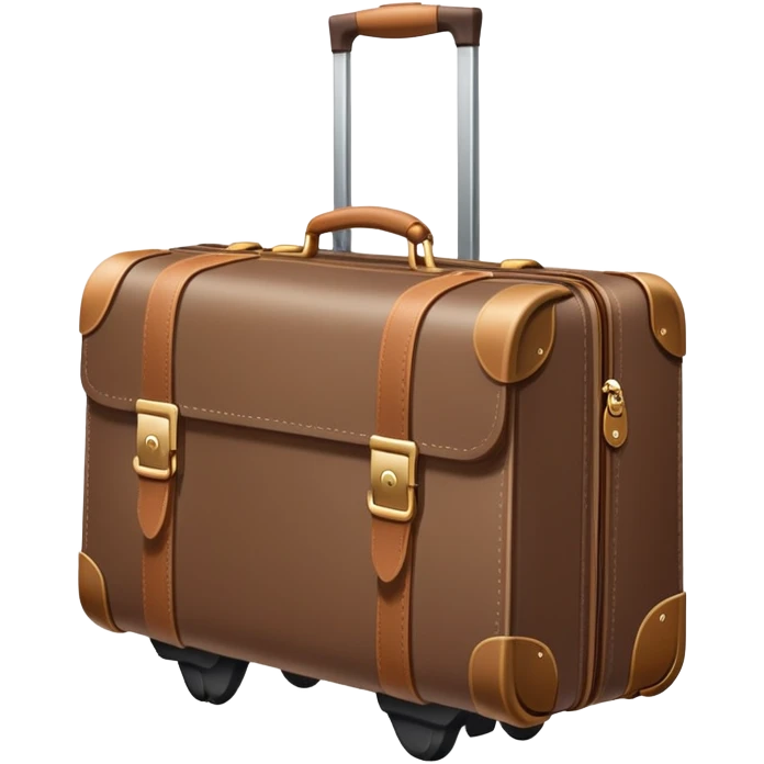 Rolling luggage with handle, muted colors, not vibrant emoji