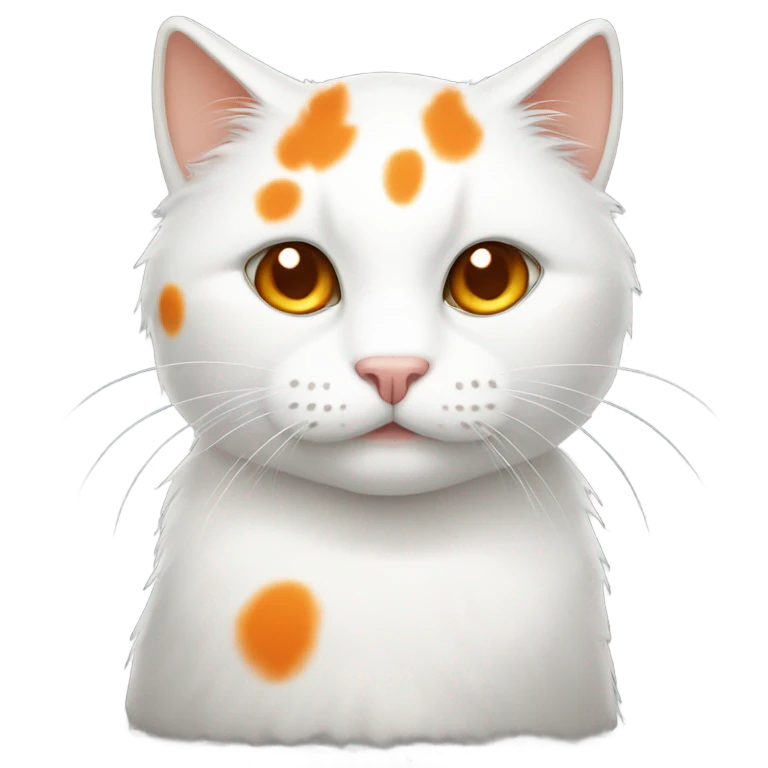 White cat orange spots emoji