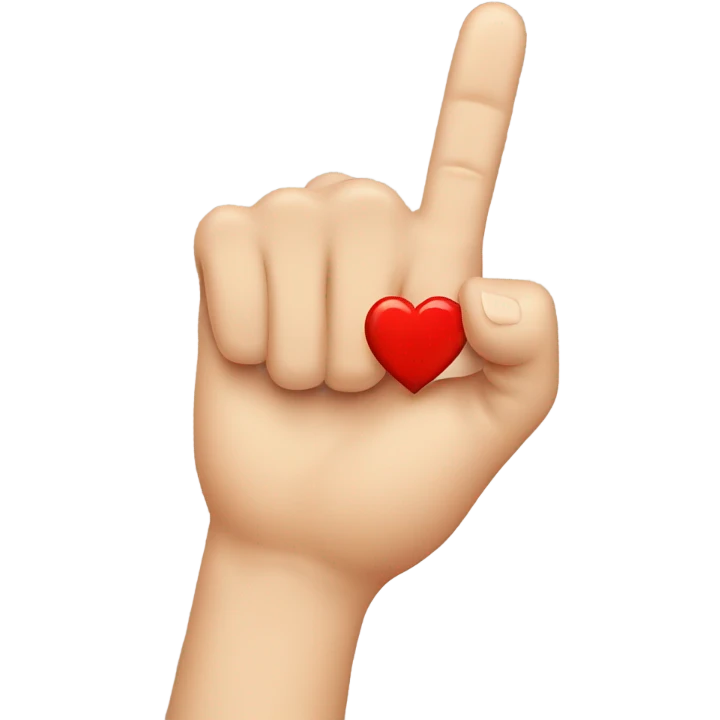middle finger with heart on it emoji