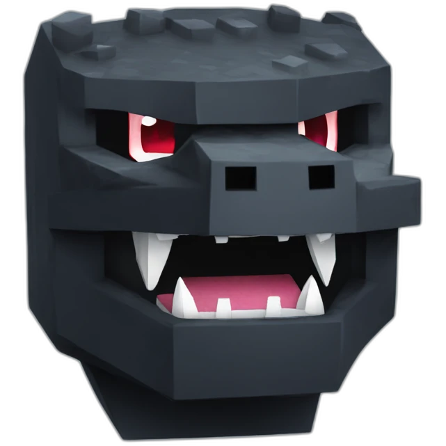 Minecraft Black Godzilla Head With Diamond Horn emoji