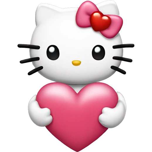 hello kitty with heart emoji