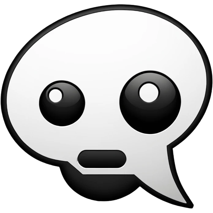 Thought speech bubble black and white minimalism cyber punk design emoji