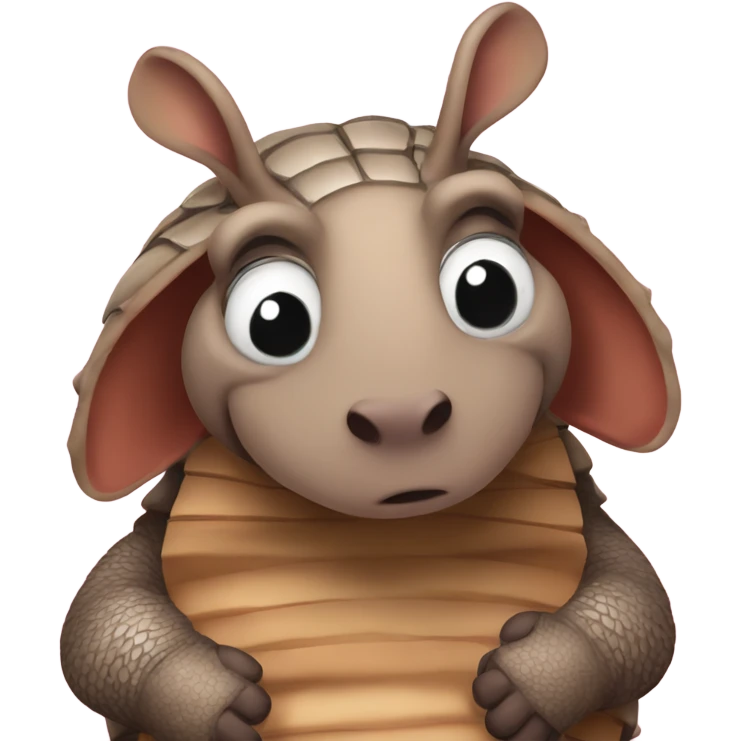 An armadillo saying I miss you with a hug emoji