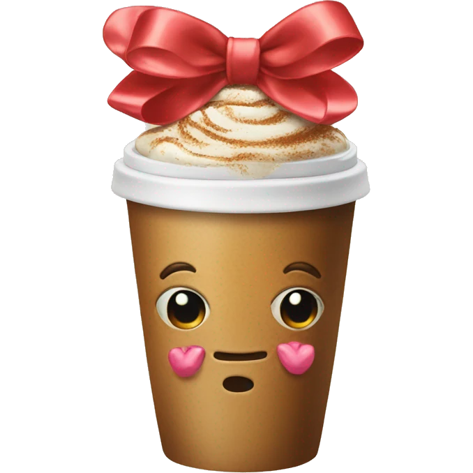 Coffee cup with bows emoji