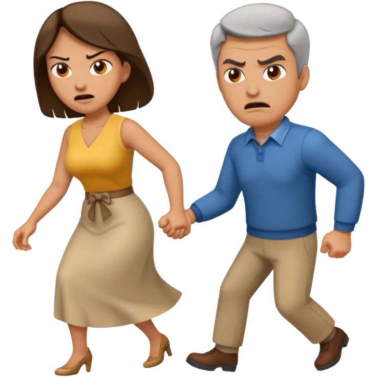 a man angrily moving his wife out the way  emoji